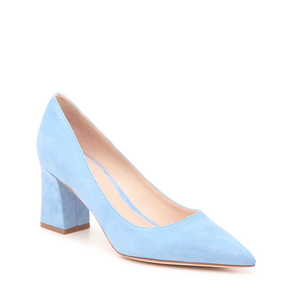 Marc Fisher Suede Baby Blue Block Heel, 7.5